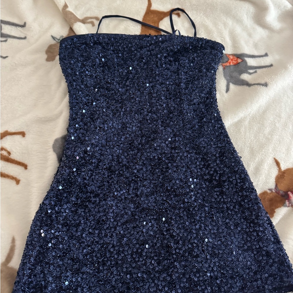 Navy Sequin mini Dress